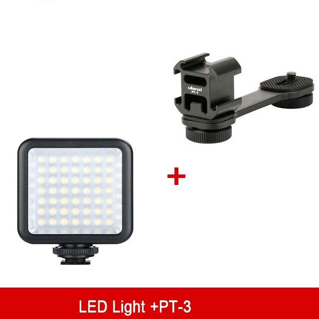 Zhiyun Smooth 4 Stabilizer Gimbal Adapter Accessories Triple Shoe Mount Extension Bar for Freevision vilta M Pro Moza mini S: Add LED Light