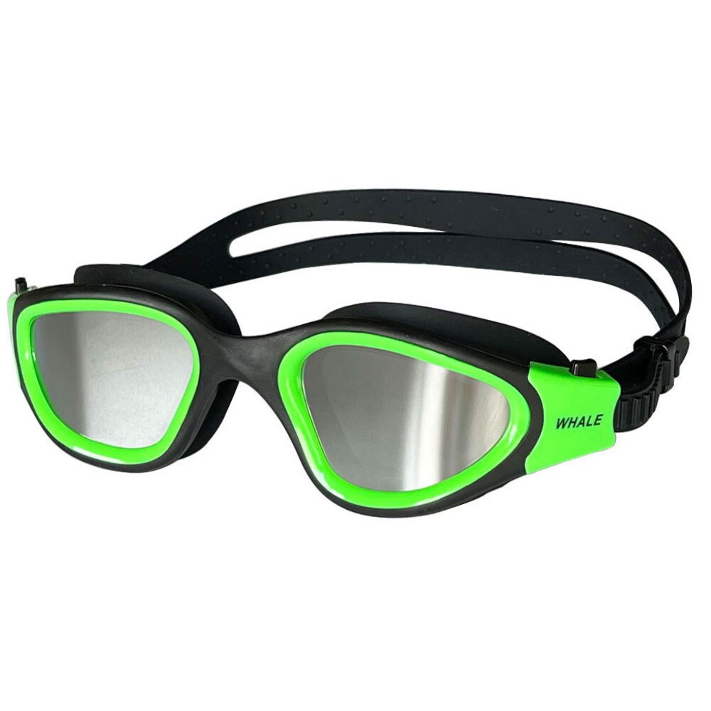 Voksen anti-tåge uv beskyttelseslinse mænd kvinder svømningsbriller vandtæt justerbare silikone svømmebriller i poolen: Grøn-ingen taske