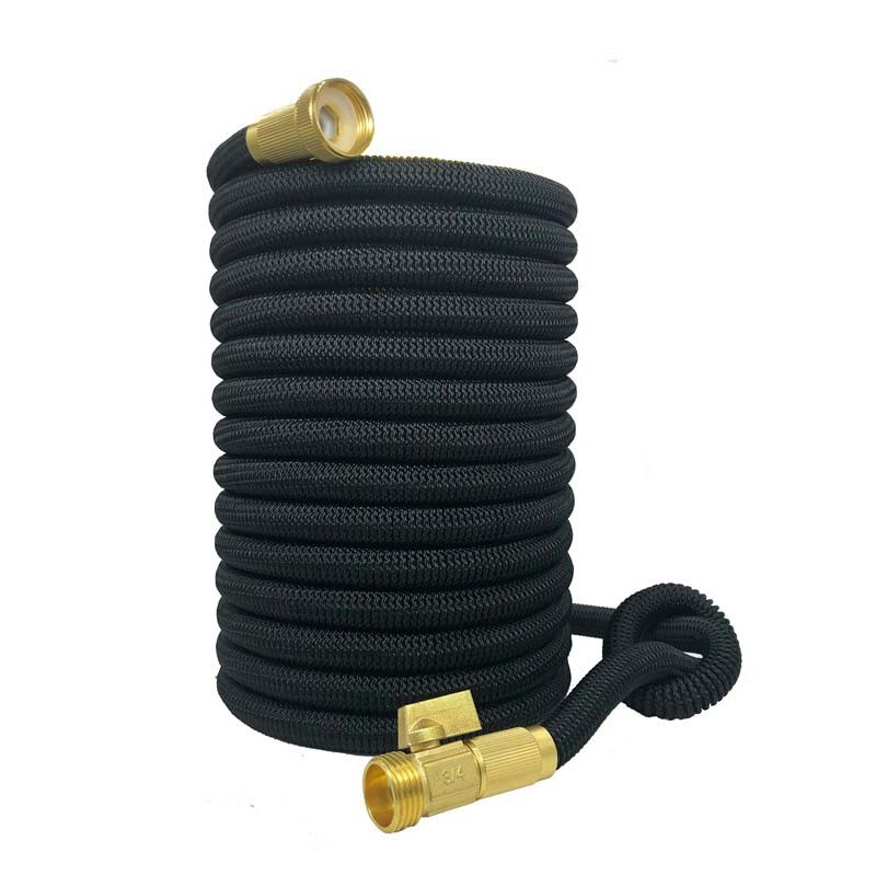 Trädgård expansionsslang högtrycks biltvätt slang flexibel bevattningsslang 3/4 mässing skarvar spolslang vattning och bevattning: 33ft-10m / Svart