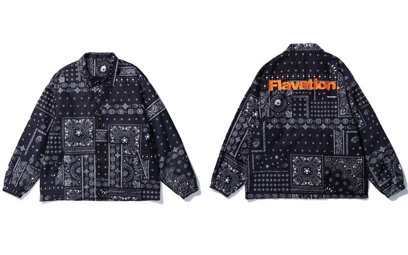 Gonthwid broderade bandana lapptäcke coachjackor hip hop casual streetwear rockar herr harajuku outwear tops: Svart / L