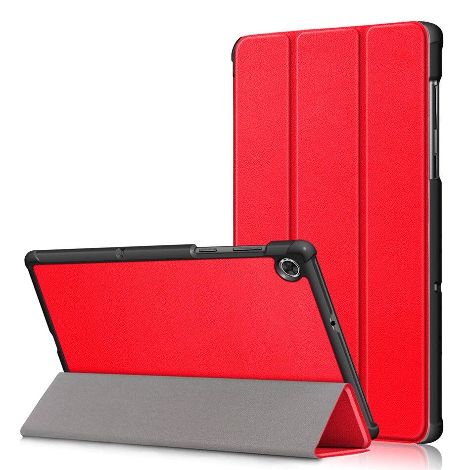 Funda de cuero con soporte magnético para Lenovo Tab M10 HD, TB-X505F, TB-X505L, TB-X605F, 10,1": Rojo / Tab P10 TB-X705F