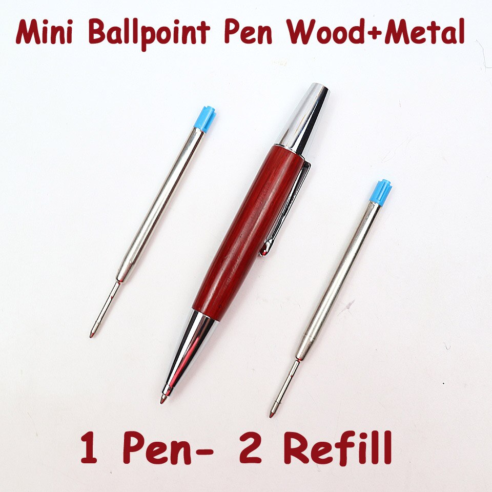Mini Ballpoint Pen Wood+Metal Short Size 112mm Ball Pen Writing Pocket Pen For Office School Stationery Supplies: Black