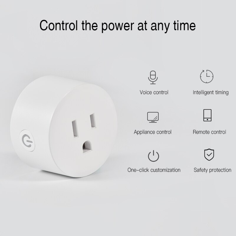 WiFi Smart Home Wireless Plug US 90-250V Adaptor Remote Voice Control Power Monitor Outlet Timer Socket For Alexa Google Home