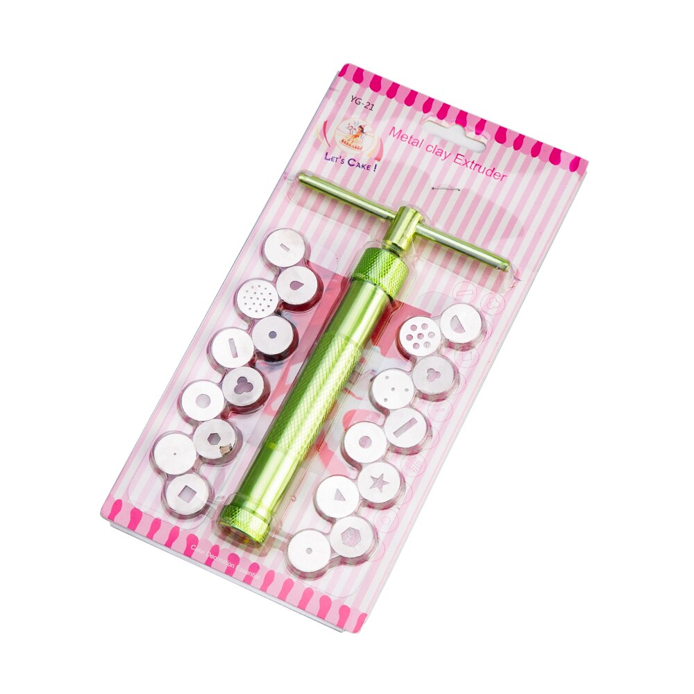 HKML Ton Extruder Edelstahl Zucker Paste Extruder Craft Gun mit 20 Discs Zucker Handwerk Sculpt Polymer Mold Extruder Dropshi