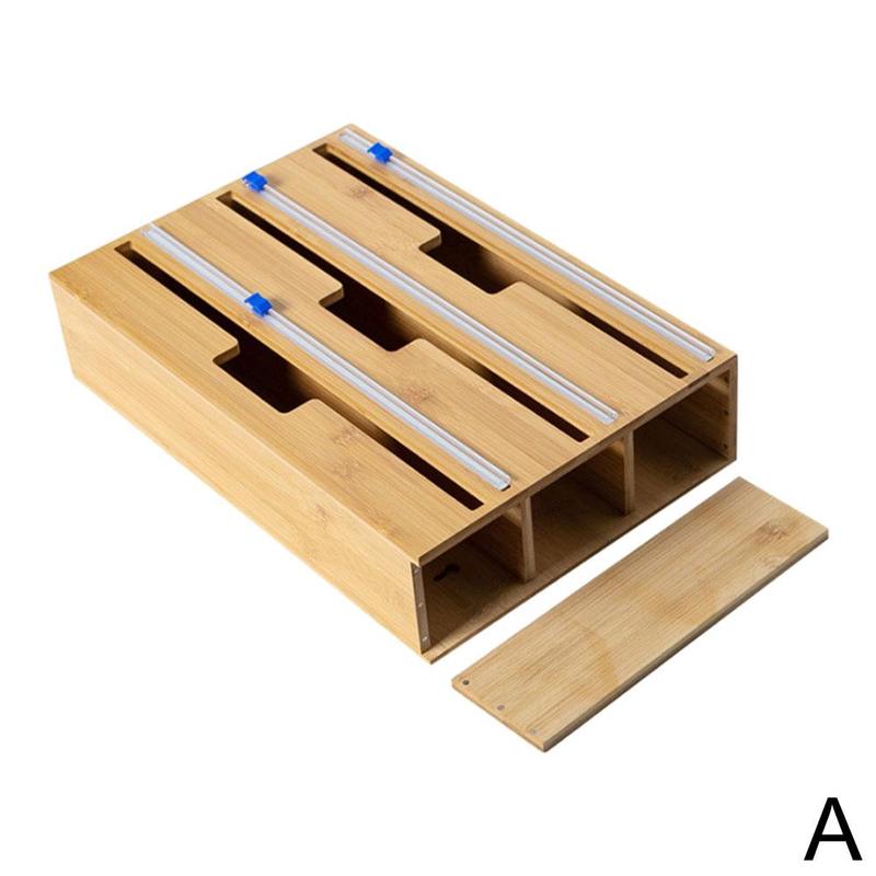 Bamboo Food Storage Box For Kitchen Drawer Storage Dispenser Clean And Tidy Organizer Boxes Storage Container: A