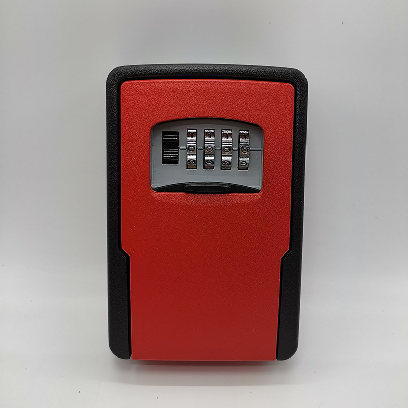 Big size Key Safe Storage Organizer Boxes with 4 Digit Password Spare Keys Metal Secret Organizer Box Home Office Key Hidden: big size red