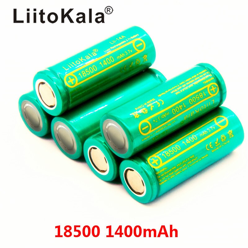 LiitoKala Lii-14A 18500 1400mAh 3.7V 18500 Batterij Oplaadbare Batterij Recarregavel Lithium Li-Ion Batteies Voor LED Flas
