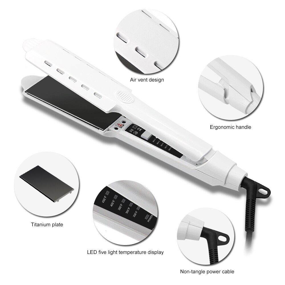 Hair Straightener Steam Flat Iron Five-Gear Hair Straightening Tourmaline Ceramic Hair Straightener Styling Tools
