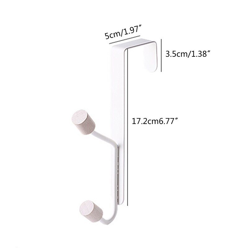 Gancho trasero para puerta, gancho de acero inoxidable, resistente al óxido, perforación de uñas Simple: 2 Hooks