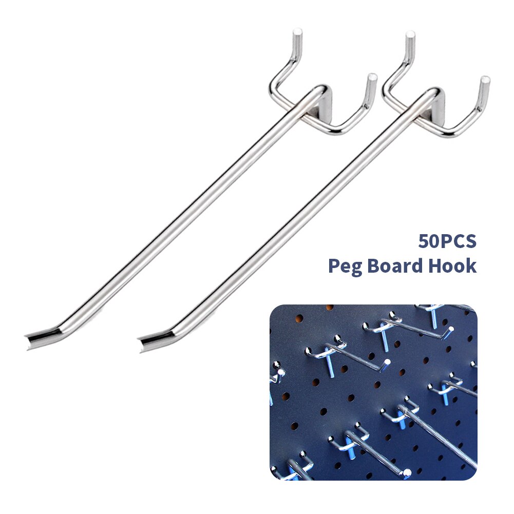 50pcs Shelving For Wall Hanging Retail Display 15cm Steel Lightweight Garage Shop Store Peg Board Hook Pegboard Holder Universal