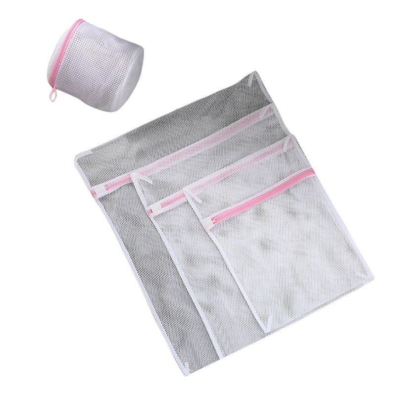 2 stuks mesh waszakken voor wasmachine, reiswaszakset voor wasdroger, duurzame netto waszakken voor delicaten, beha's, ondergoed, draagbaar en herbruikbaar (L 50 cm x 60 cm