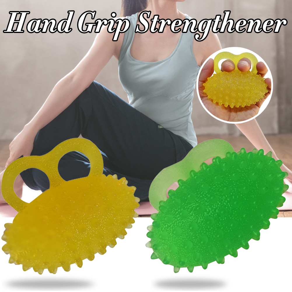 Hand Grip Strengthener Grip Exercise Ball with Massage Points, Finger Holes for Adults and Kids