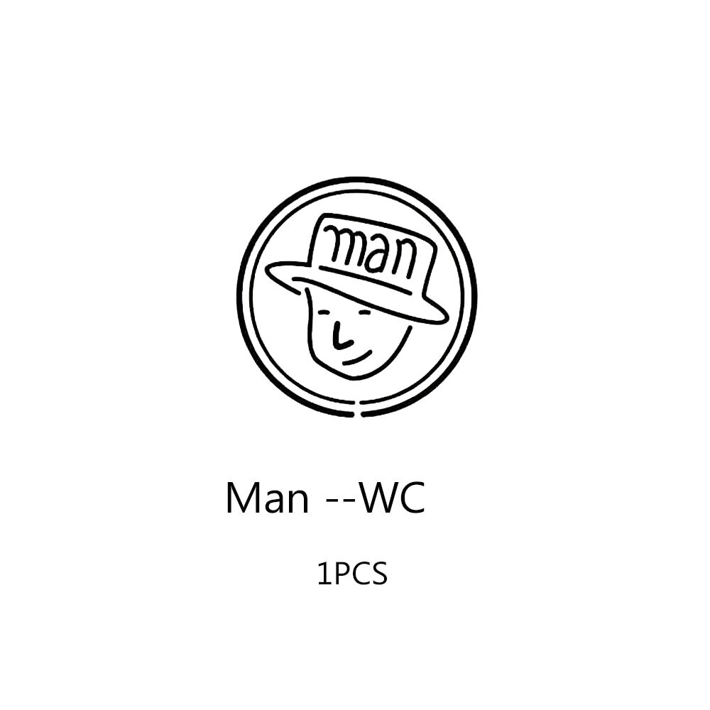 WC toaleta wejście znak naklejki na drzwi na miejsce publiczne dekoracja wnętrz kreatywny wzór naklejki ścienne Diy zabawna winylowa sztuka fresk: Man / 42X42CM