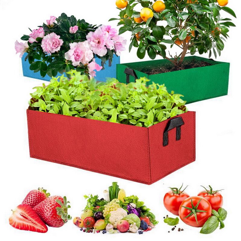 Fabric Raised Garden Bed Square Garden Flower Grow Bag Vegetable Planting Bag Planter Pot With Handles For Plants Flower