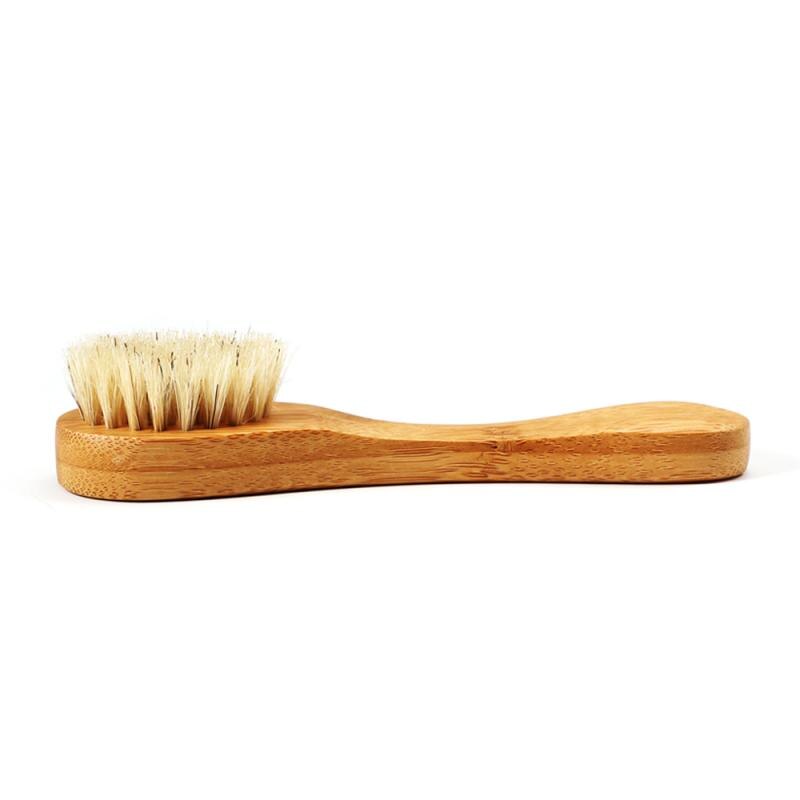 Natural Bristles Dry Face Clean Brush For Facial Exfoliation Dry Brushing Scrubbing Bamboo Handle Wash Cleansing Brushes