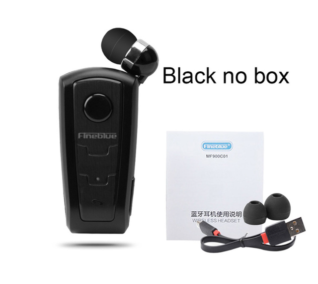 100% Original Fineblue F910 Wireless Bluetooth V4.0 Headset In-Ear Vibrating Alert Wear Clip Hands Free Earphone For Smartphones: Black no box