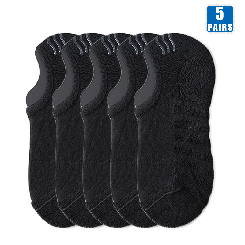 5 Pairs Men Short Socks Cotton Crew Ankle Casual Soft Low-Cut Non-Slip Breathable Summer Autumn Sock for Male: Beige