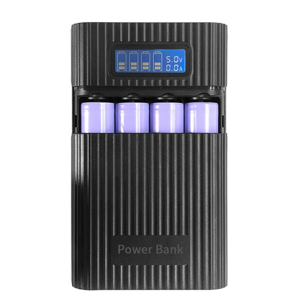 4 Slot 18650 Battery Charger LCD Display DIY Mobile Power Bank Case Enclosure