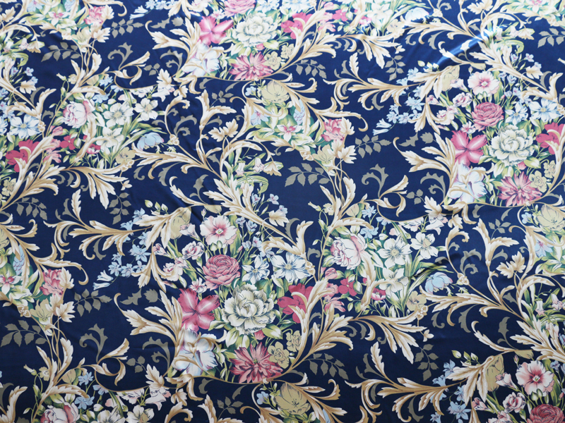 Flower Satin Material Soft Pajamas Shirt Fabric