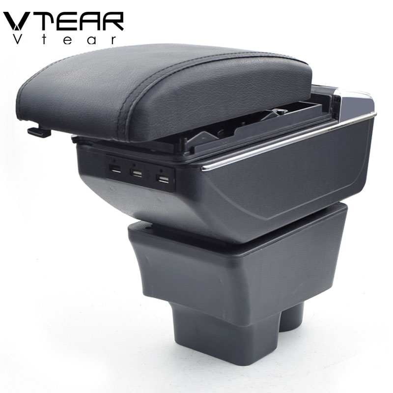 Vtear Für Skoda Fabia Auto armlehne leder Arm Rest usb-schnittstelle lagerung Kasten Styling center konsole zubehör dekoration