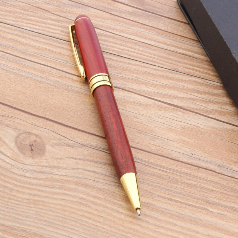 Witte Houten PEN Twist Gouden ZILVEREN Trim Balpen