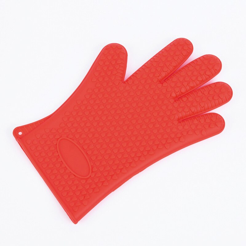 1 Pc Silicone Glove Heat Resistant Glove for BBQ Grill Gloves for Cooking Baking Tools Barbecue Grilling Gloves: Red
