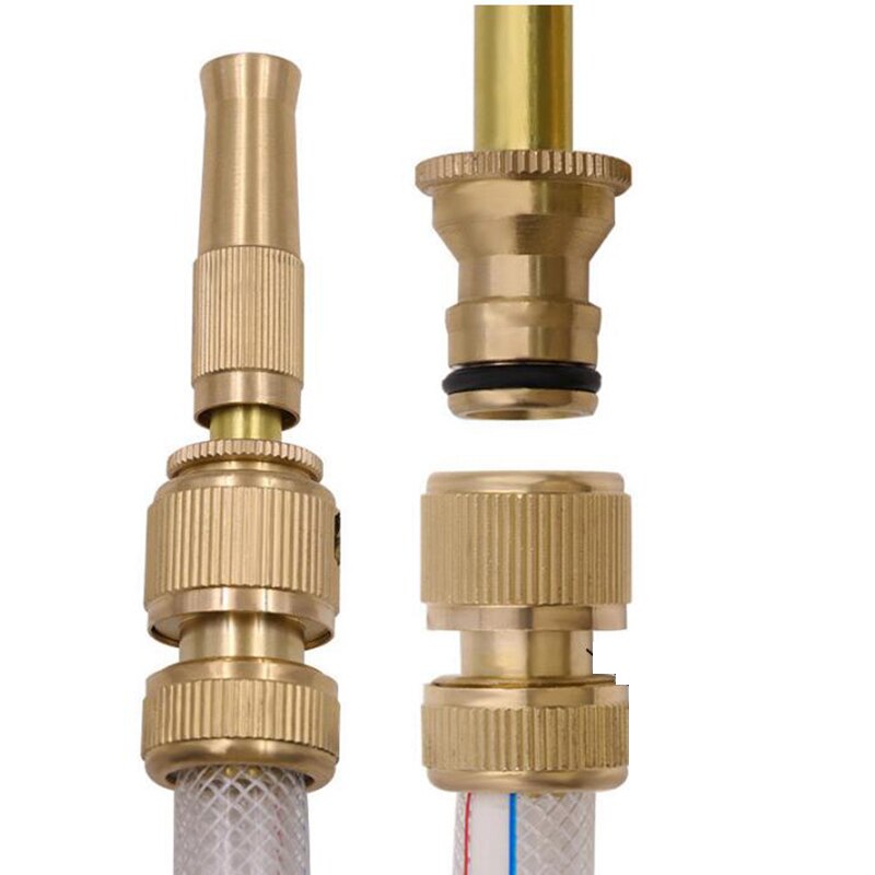 Adjustable Twist Hose Nozzle Brass Garden Sprinkler Nozzle Water Spray Hose Nozzle for Car Wash Garden Irrigation
