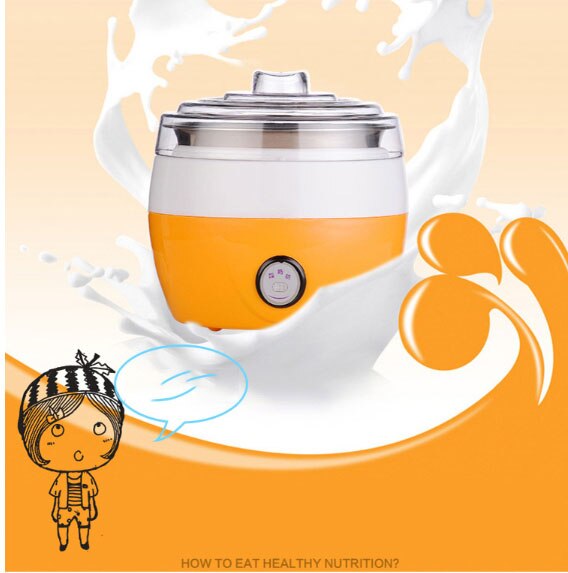 Mini yogurtera eléctrica automática, Popular, nato, máquina de vino de arroz, inoxidable: Naranja / EU