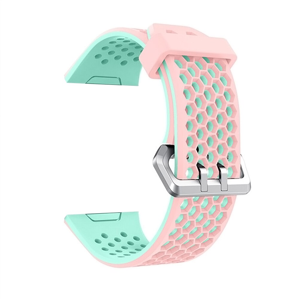 Yayuu Compatibel Sport Horloge Band Voor Fitbit Ionische Smart Horloge Zachte Siliconen Polsband Verstelbare Vervanging Sport Horloge Band: Mint Green Pink