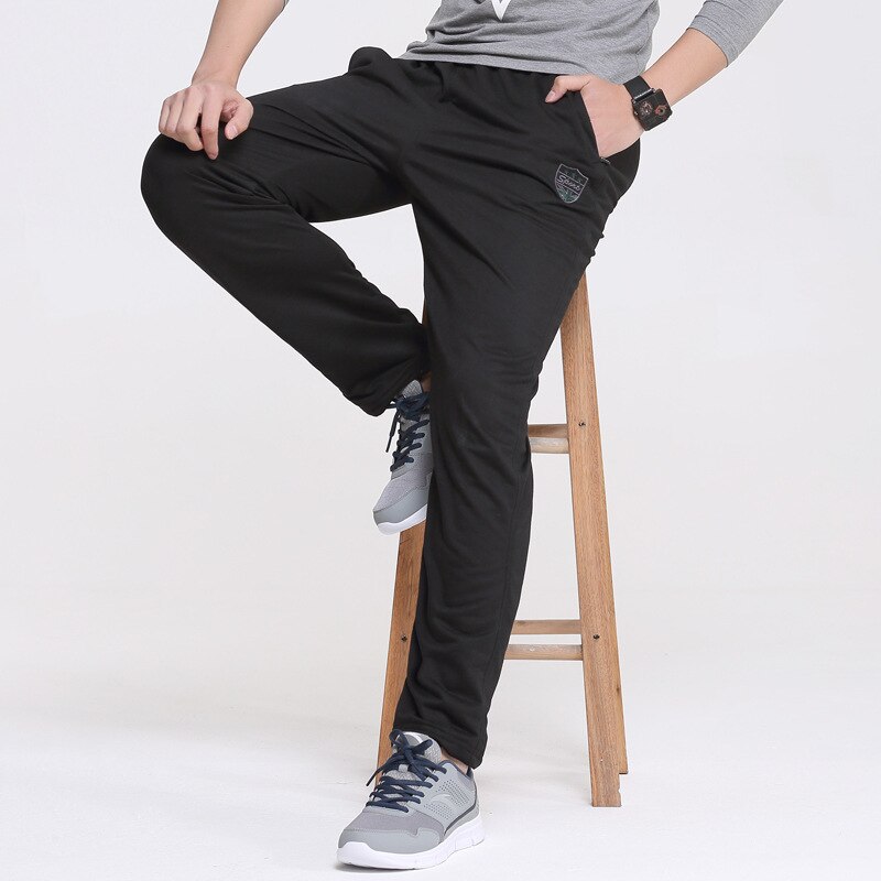 Herre bomullsbukser tørker raskt pustende treningsbukser herre elastisk midje aktiv joggebukse billig utvendig bukse l - 5xl 6xl: 4xl / Svart  k22