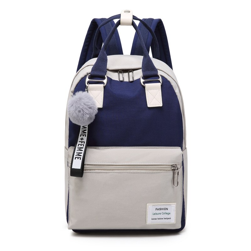 Wasserdichte Oxford Reise Rucksack für Frauen Schule Schulter Tasche lässig Große Kapazität Bagpack für Teenager Mädchen mochila MD0201: blau grau