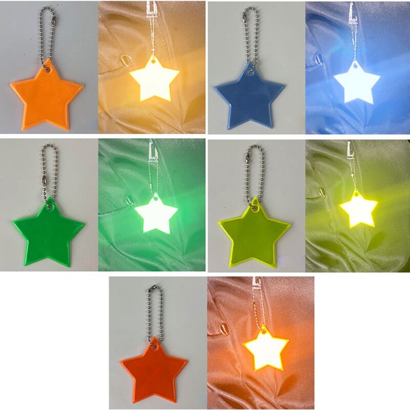 10Stck Art Sicherheit Reflektoren Schlüsselanhänger Stilvolle Reflektierende Sterne Getriebe Rucksäcke Kinderwagen Jacken Sicher Reflektor Keychain