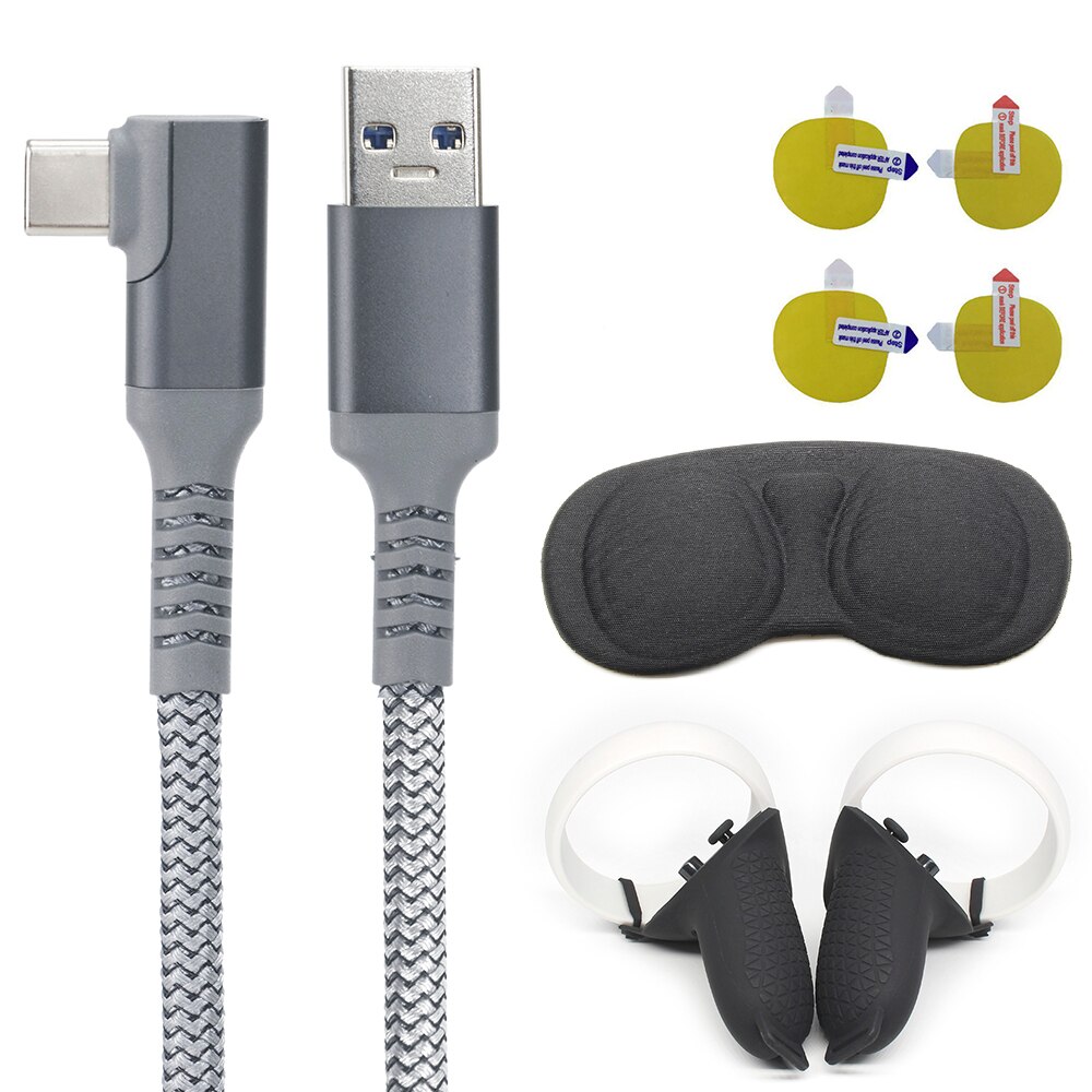 10FT/3M Data Line Oplaadkabel Voor Oculus Quest 2 Link Vr Headset Usb 3.0 Snelle Kosten Kabels voor Quest2 Glazen Accessoires: 3m Cable Set 1