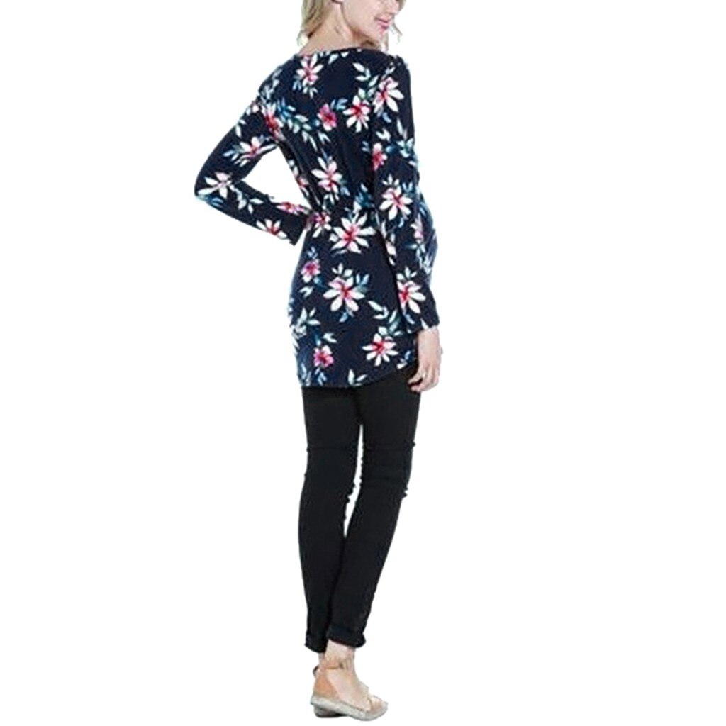 Zwangerschaps- en voedingstops, lange mouwen, voedingstops, winter borstvoeding, bloemenprint, voedingsblouse, sweatshirt  y1029