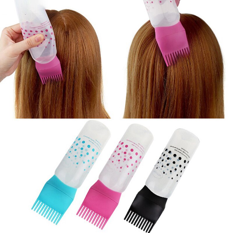 Plastic Verven Shampoo Fles Olie Kam 170Ml Haar Tools Haarverf Applicator Borstel Flessen Styling Tool Haarkleuring