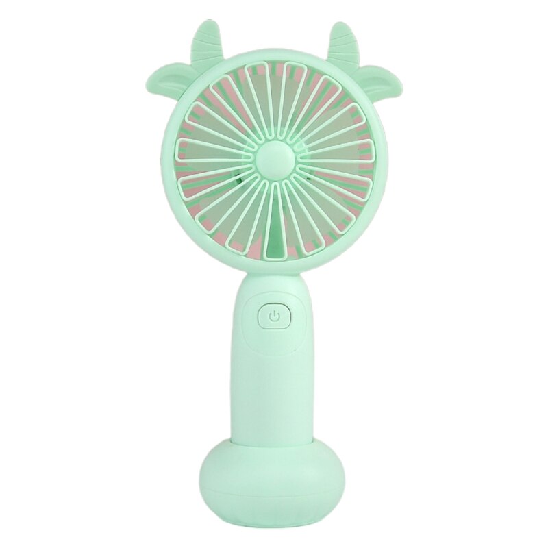 Cute Round Shape Portable Fan Small Antlers Horn Decorative Handheld Air Cooler L69D: 3