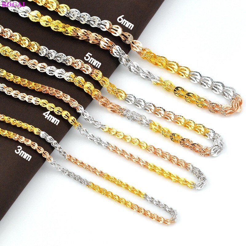 Bocai halskette  s925 echtem sterlingsilber für damen, schlichtes, klassisches Entwurf mit phönixschwanz, thailändisches silber, #39