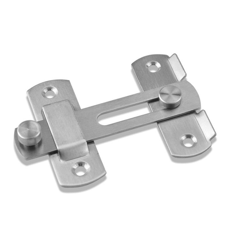 4 Inch Door Latch Stainless Steel Door Latch Brushed Texture Bolt Insurance Bolt Door Buckle Small Pet Cage Door Lock (Silver)