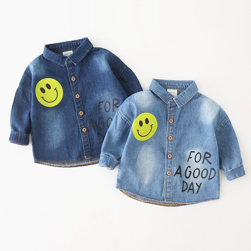 Nouveaux garçons chemise bébé dessin animé Smiley chemise automne vêtements pour enfants