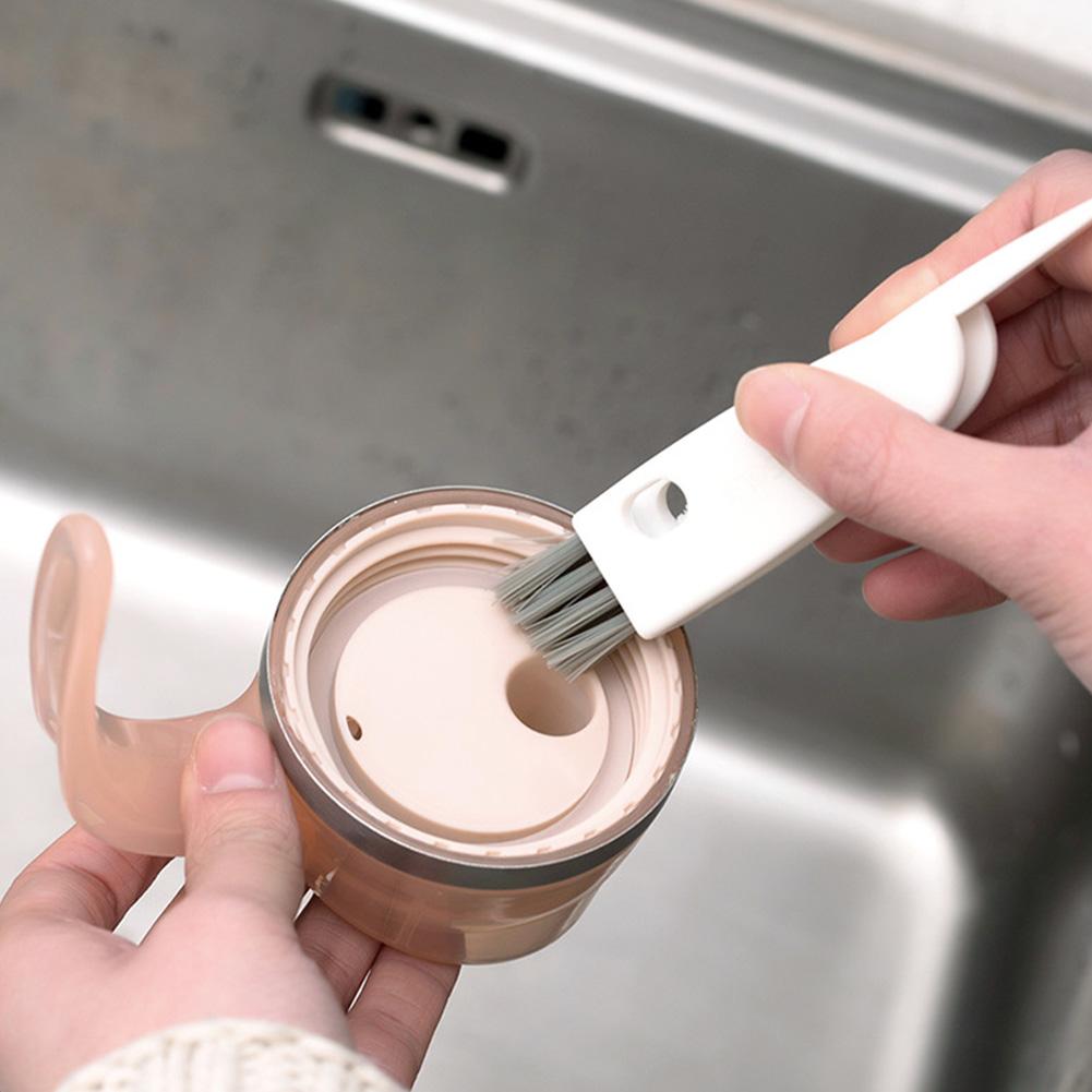 Dubbele Hoofd Groef Kloof Nylon Glas Borstel Lange Steel Cup Borstel Huishoudelijke Thee Keuken Wassen Cup Borstel Schoon Tool
