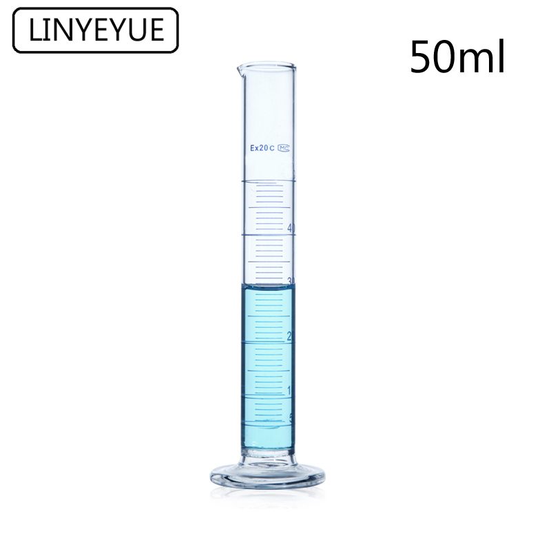 10pcs/pack 50mL Graduated Glass Measuring Cylinder Graduated Cylinder Laboratory Glassware Chemistry Equipment
