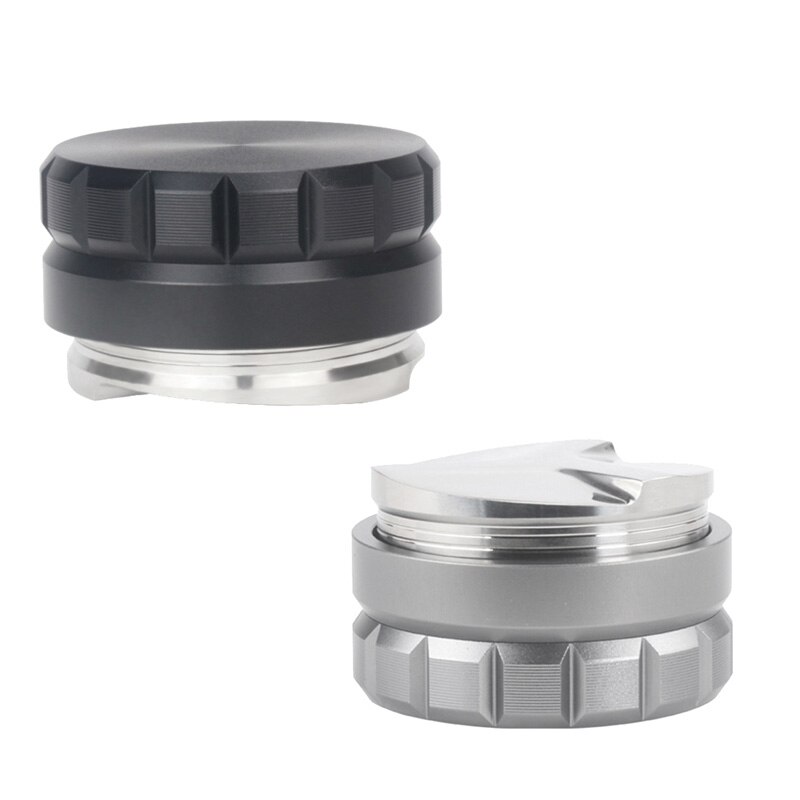 58mm Koffie Distributeur Espresso Sabotage Leveler Koffie Distributie Tool Verstelbare Hoogte Koffie Leveler Tool Hand Sabotage Met Houten Handvat Past Voor Thuis Koffie Bar