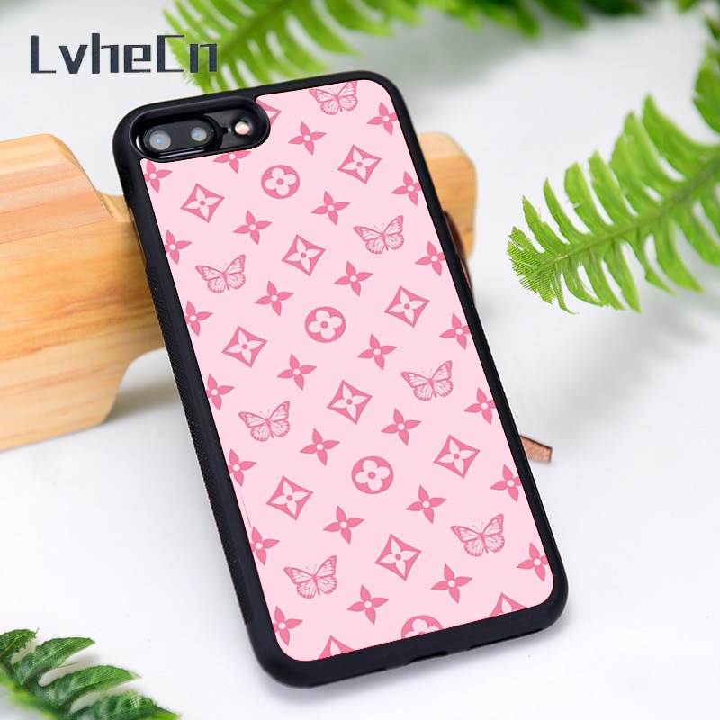 LvheCn-funda de silicona para teléfono móvil, carcasa de goma para iPhone 6, 6S, 7, 8 Plus, X, XS, XR, 11, 12, Mini Pro Max, color rosa