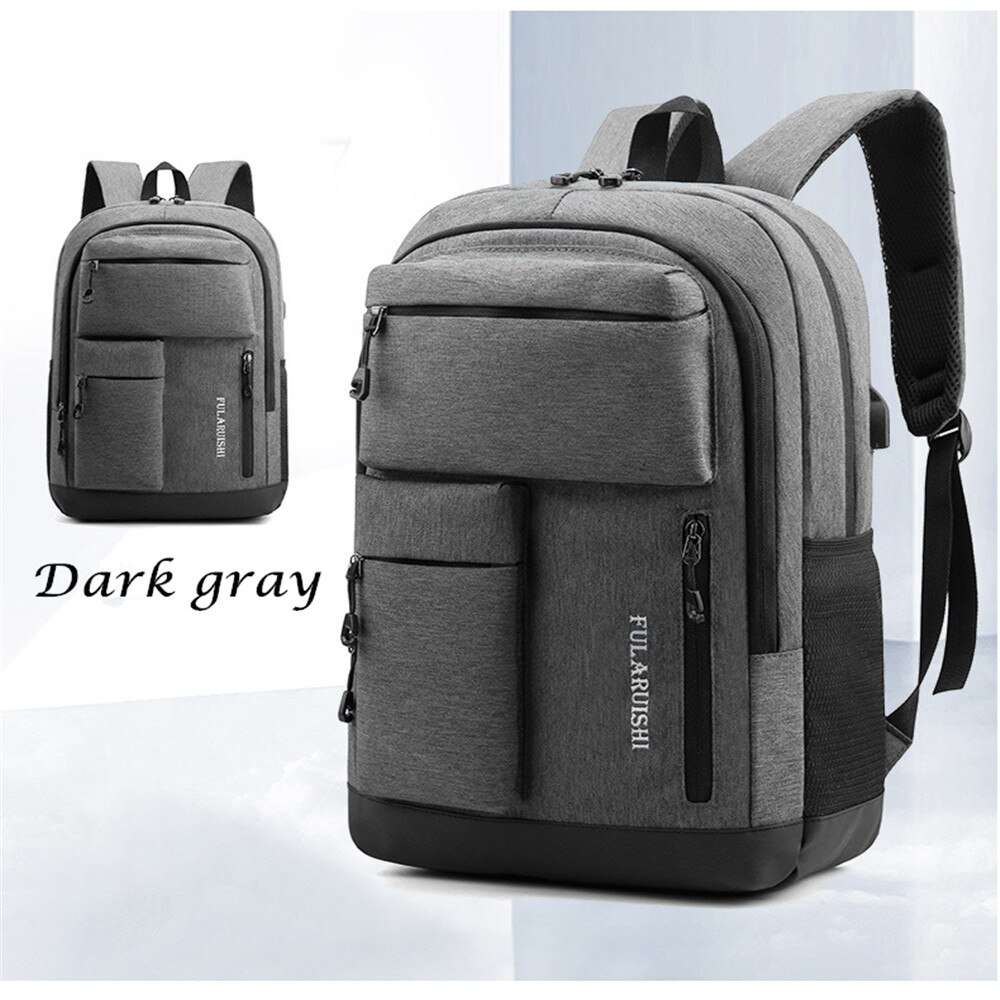 Campus schoolbag leisure computer bag high school student retro men and women backpack: FS-FL1916-shenhui