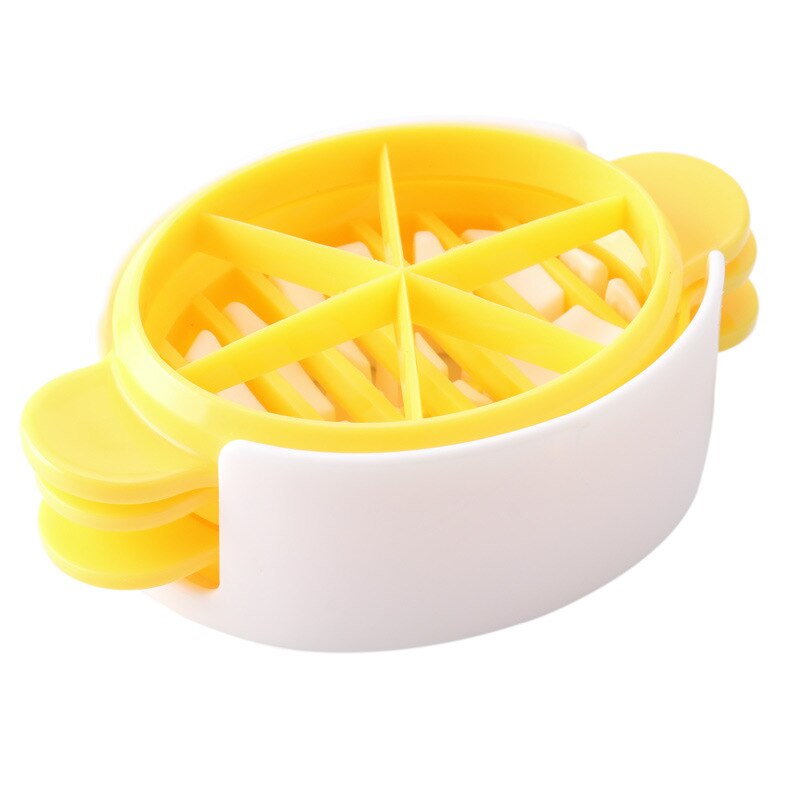 Plastic Multipurpose Ei Slicer, Zacht Gekookt Ei Dicer, Voedsel Sectie Cutter Divider: yellow and white