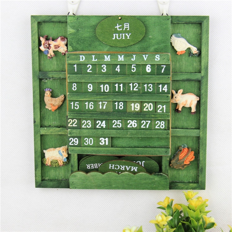 Tegneserie træ landskabskalender desktop kalender vedhæng jul år/ fødselsdag