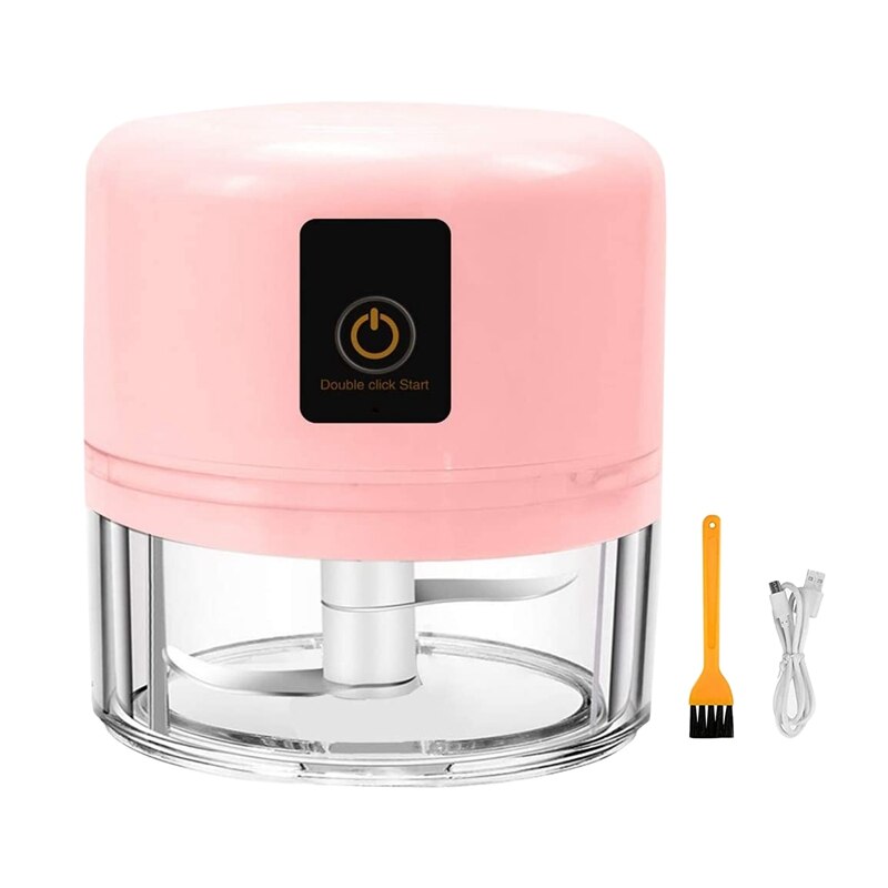 Electric Mini Garlic Chopper Powerful Cordless Garlic Vegetable Chopper Portable,Press for Meat,Fruits,Baby Food: Pink