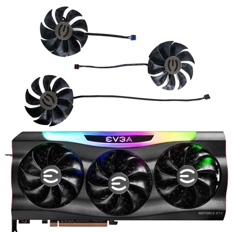 88mm 4 stift pld 09220 s 12h grafikkortsfläkt，för evgar rtx 3090 rtx 3070 rtx 3080 rtx 3080 ti grafikkort kylfläkt