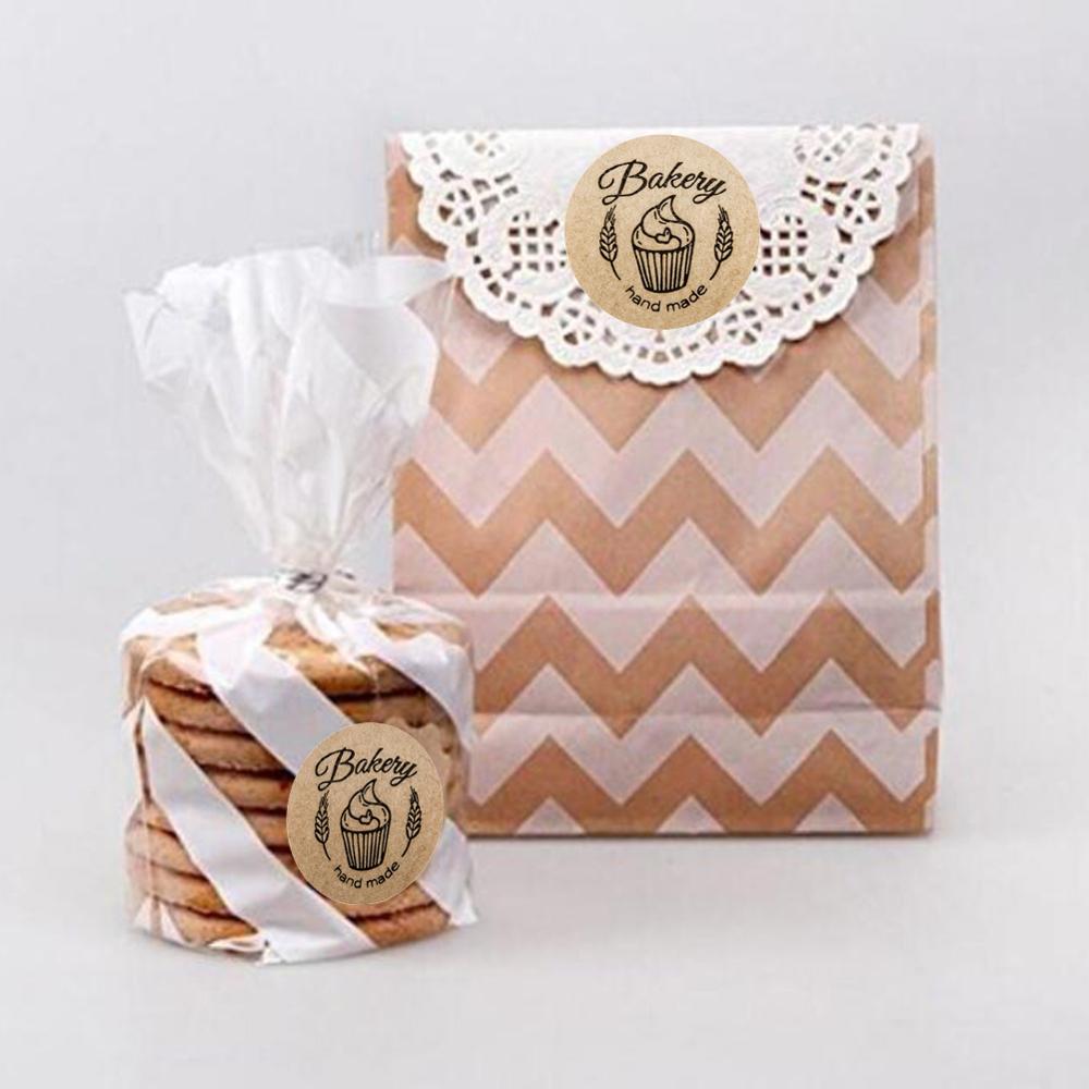 500 PCS Self-adhesive Sticker Handmade Baking Sticker Food Decorative Sticker Handmade Sticker Biscuit Bag Decorative Personalit