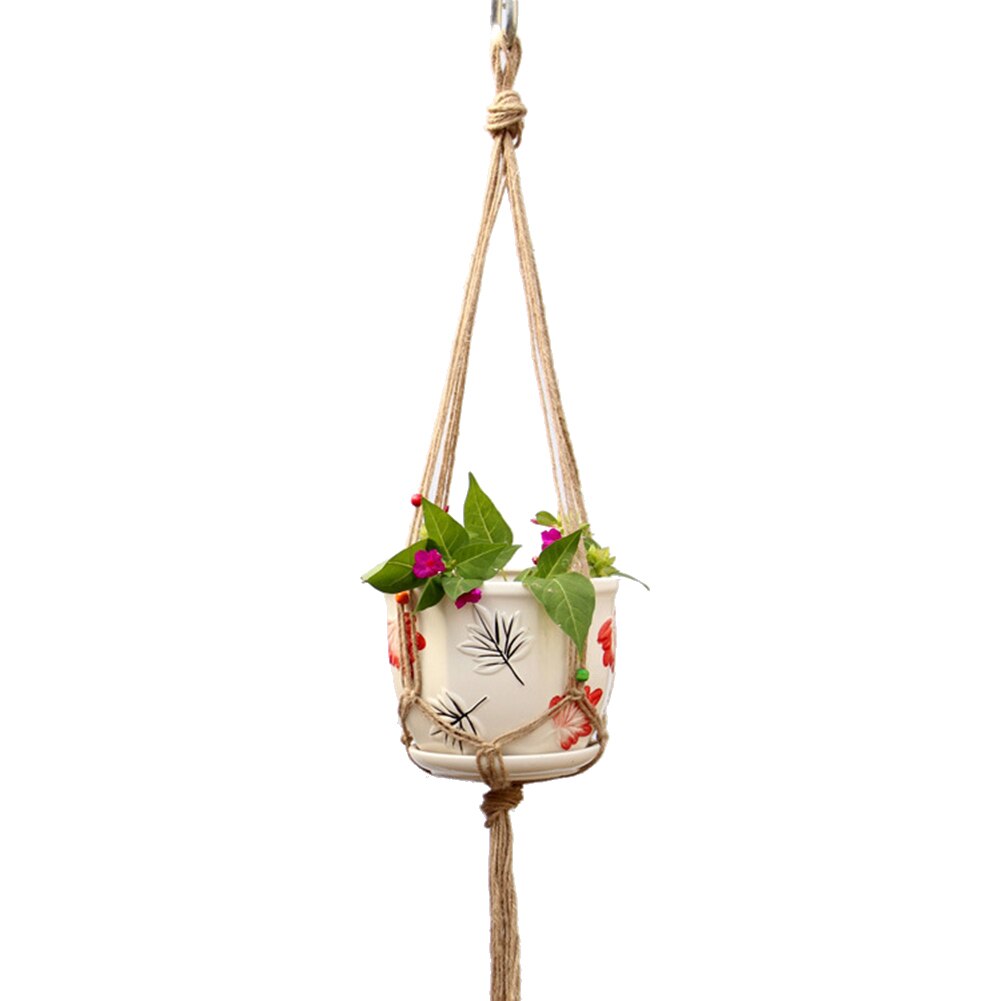 Linen Rope Hanging Baskets Flowers Plants Pot Hanger Net Hanging Basket Holder Net Flowerpot Wall Decor Home Garden Decoration